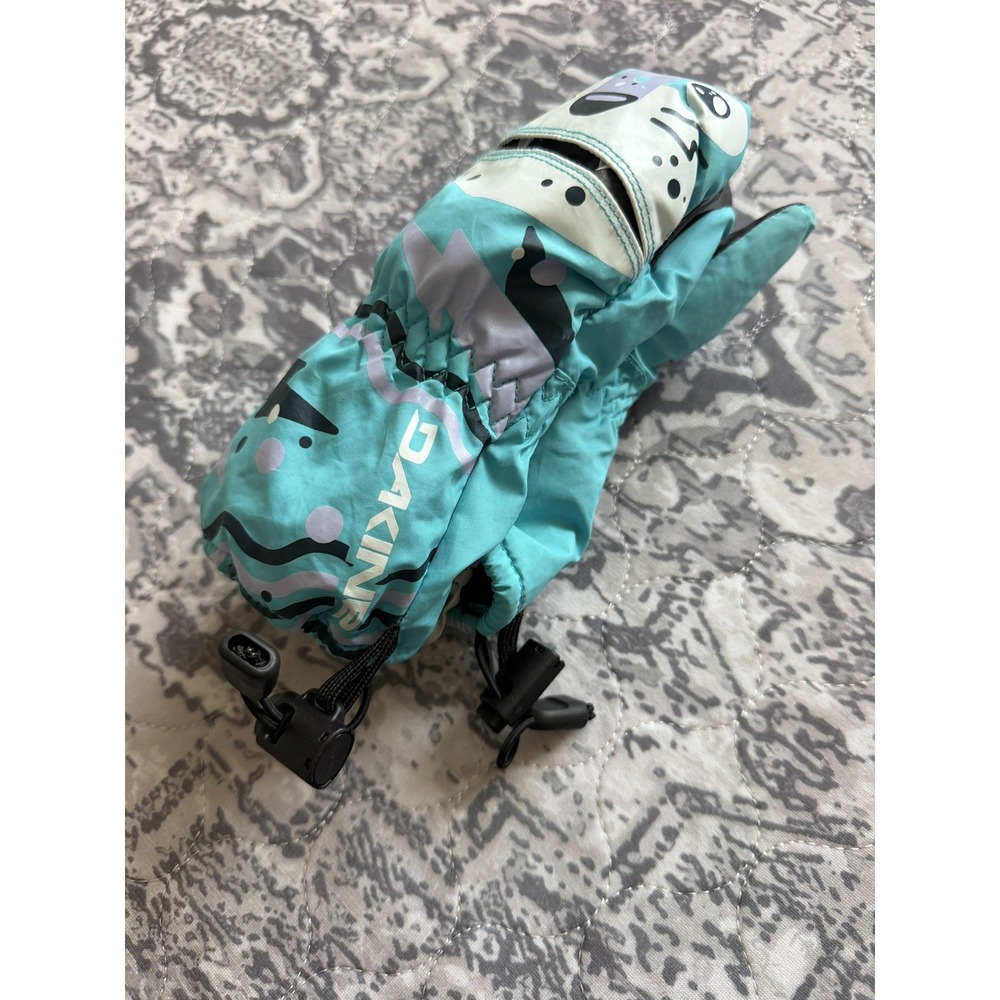 Dakine Toddler Brat Mittens Teal Turquoise Animal Monster Face Snow Mitts Size S - Picture 4 of 6